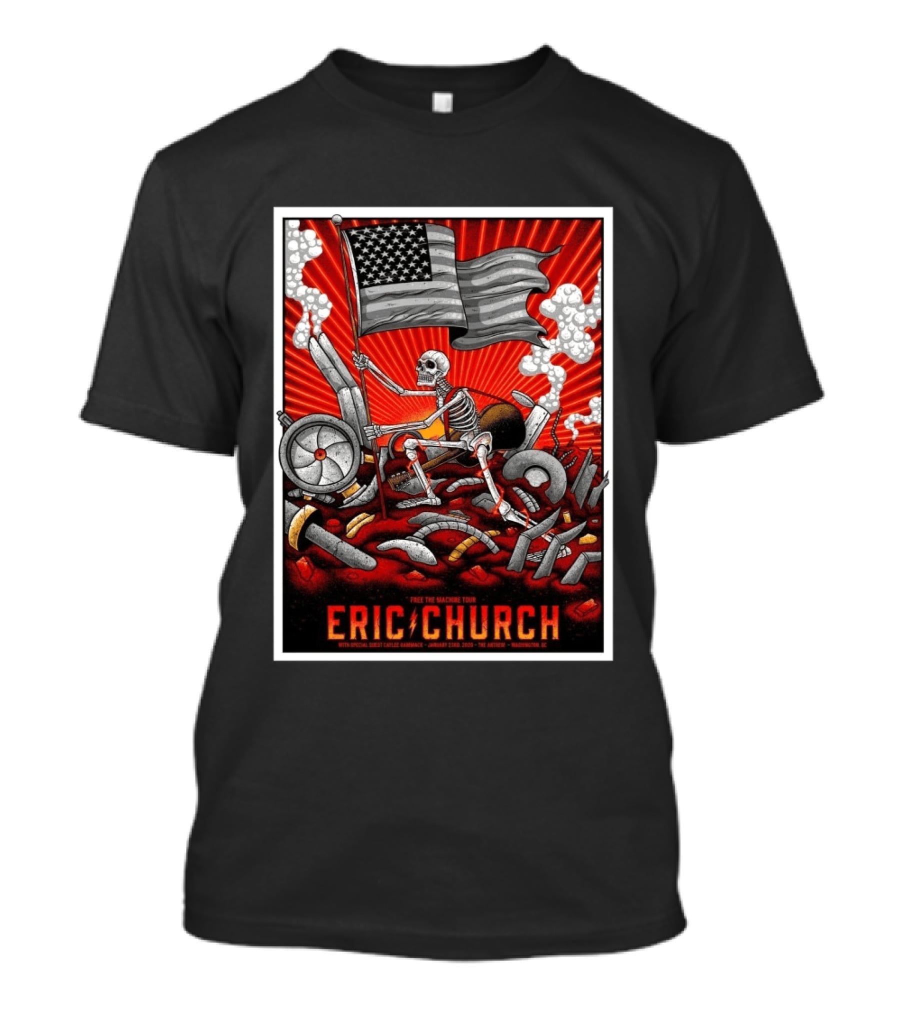 Eric Church Free The Machine Tour Washington DC The Anthem January 23 2026 T-Shirt
