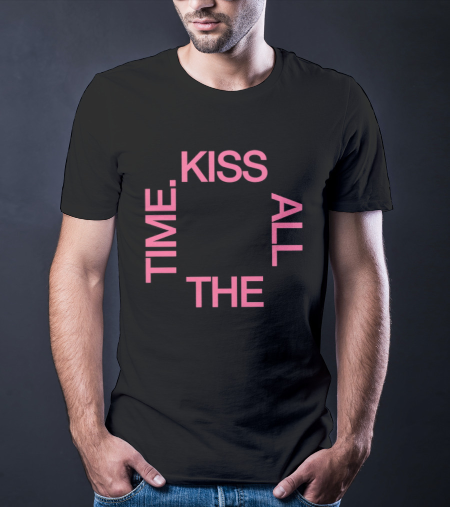 Kiss All The Time Text Circle T-Shirt