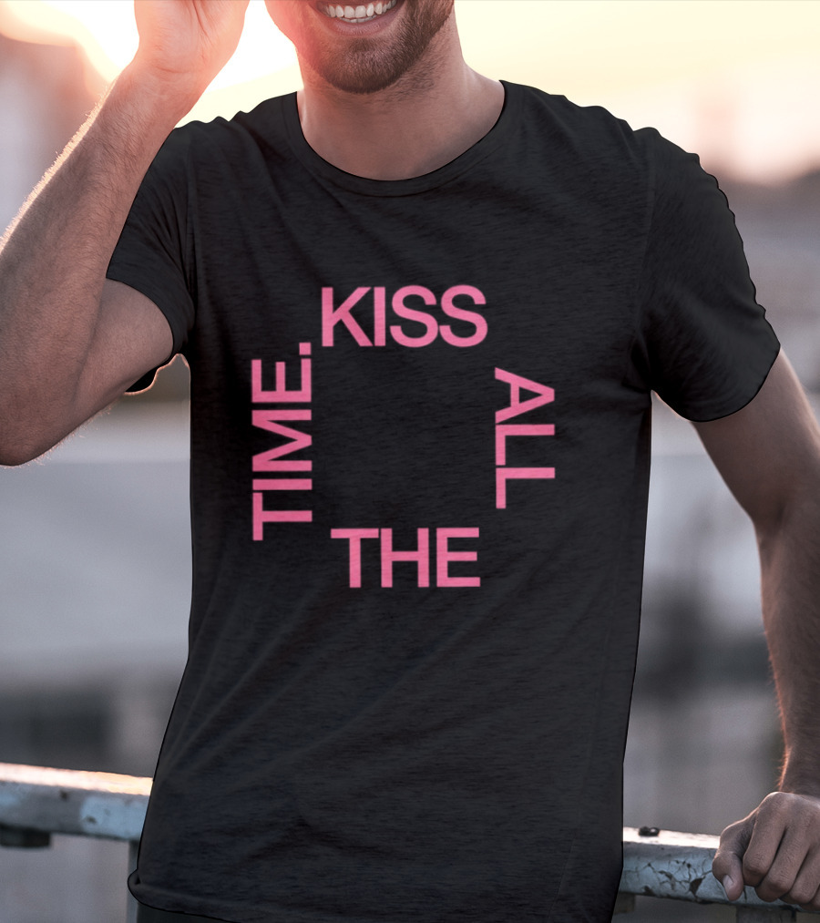 Kiss All The Time Text Circle T-Shirt