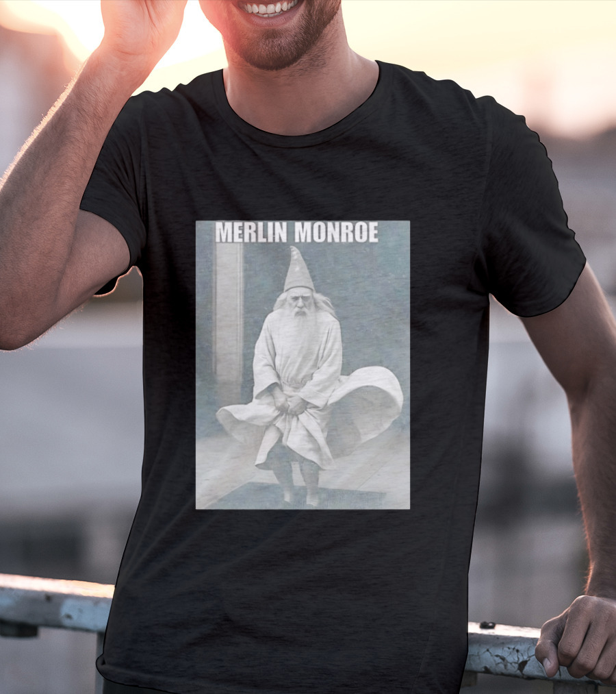 Merlin Monroe Gandalf Parody Seven Year Itch Wizard Wizardry T-Shirt