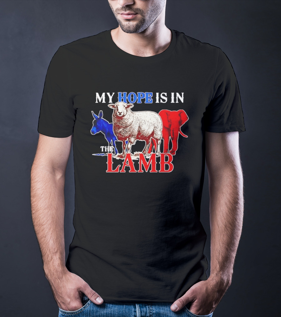 My Hope Is In The Lamb Red White Blue Animal T-Shirt