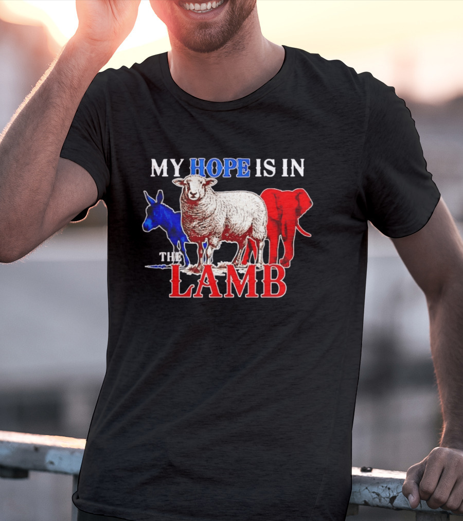 My Hope Is In The Lamb Red White Blue Animal T-Shirt