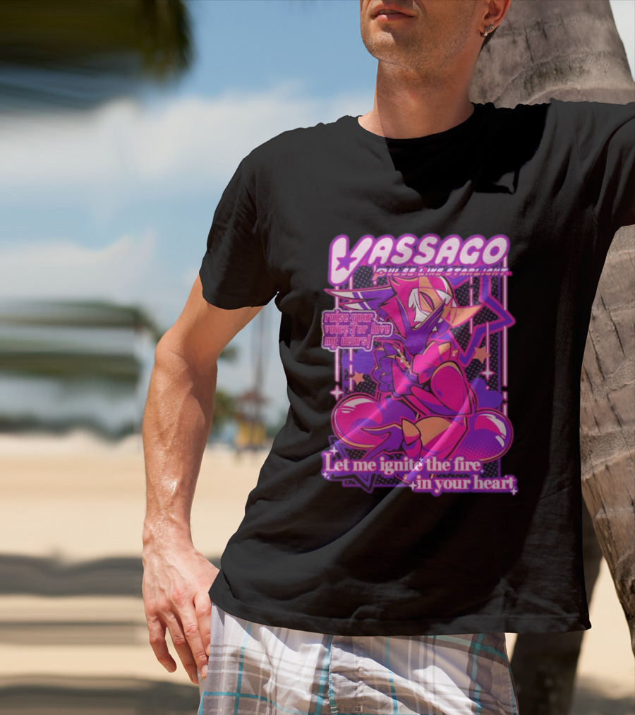 Vassago Pulse Like Starlight Raise Your Voice For Love My Dear Let Me Ignite The Fire In Your Heart T-Shirt