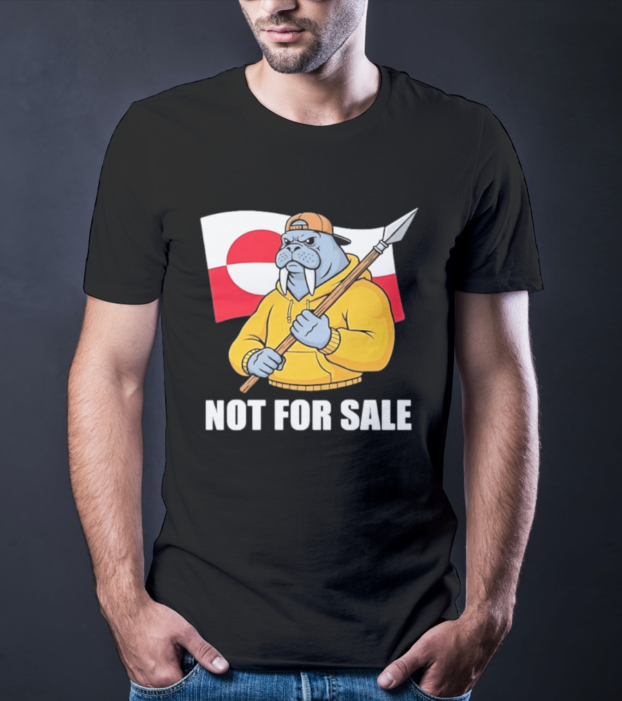 Walrus Holding Spear Greenland Flag Not For Sale T-Shirt