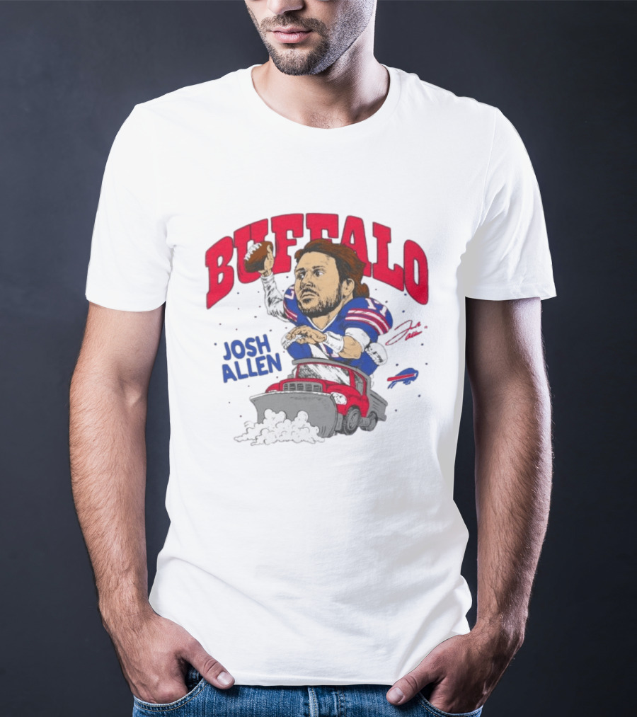 Buffalo Bills Josh Allen Snow Plow Football T-Shirt