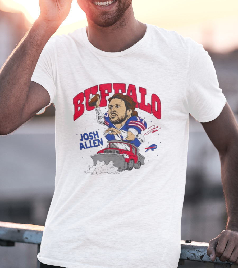 Buffalo Bills Josh Allen Snow Plow Football T-Shirt