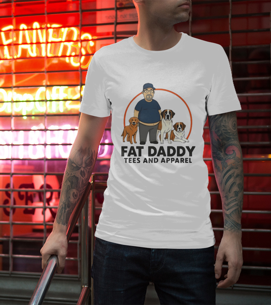Fat Daddy Tees And Apparel Man With Dogs T-Shirt