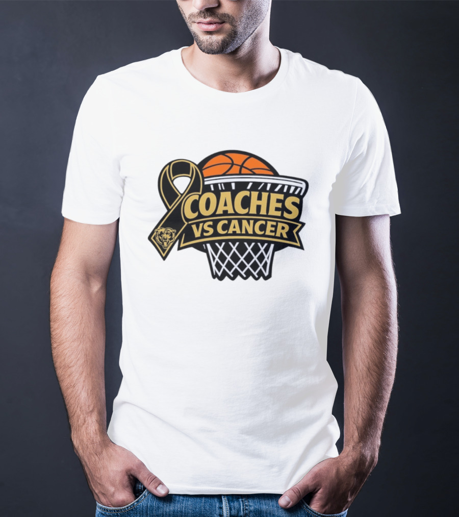 Coaches Vs Cancer Chicago Bears Basketball Ribbon Collaboration T-Shirt