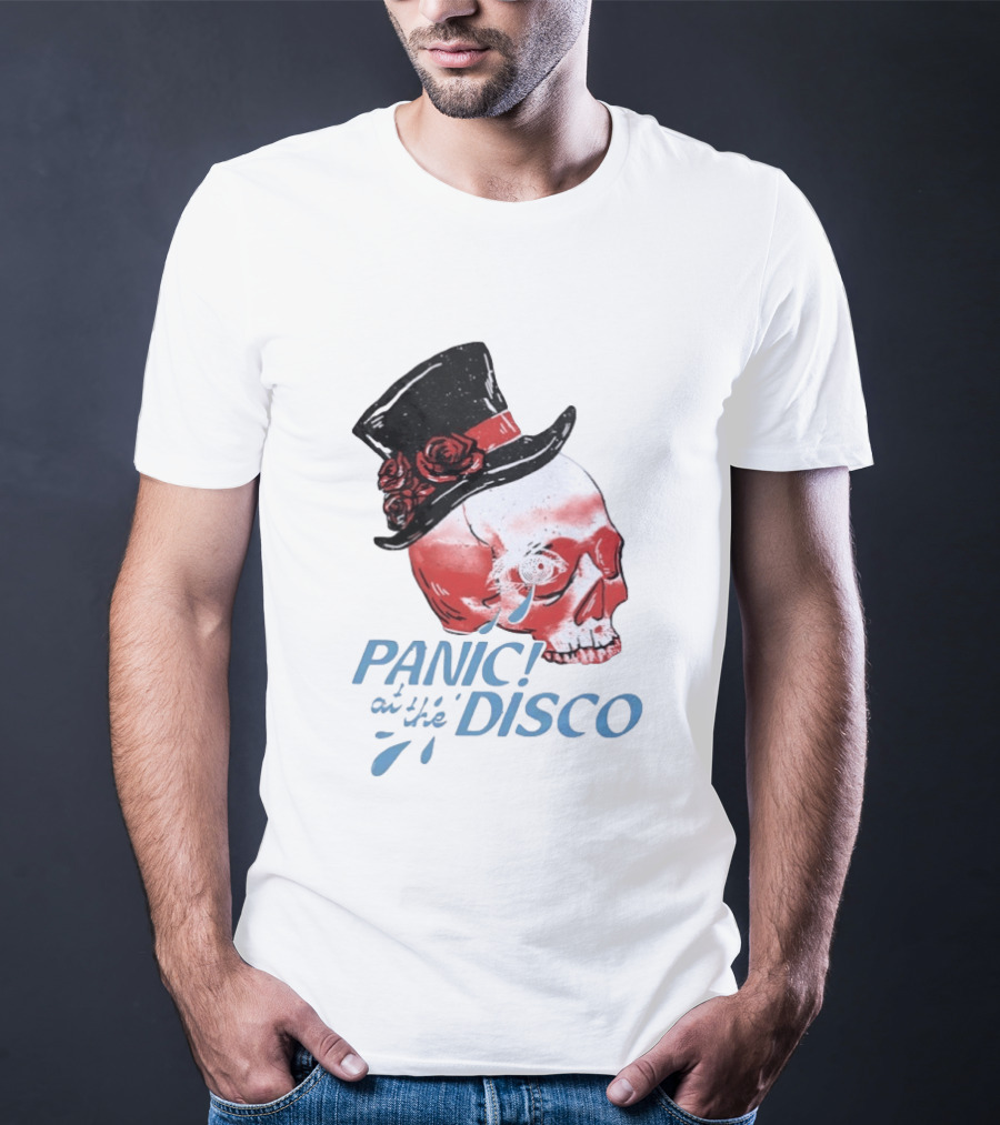 Panic At The Disco Skull Top Hat Roses T-Shirt