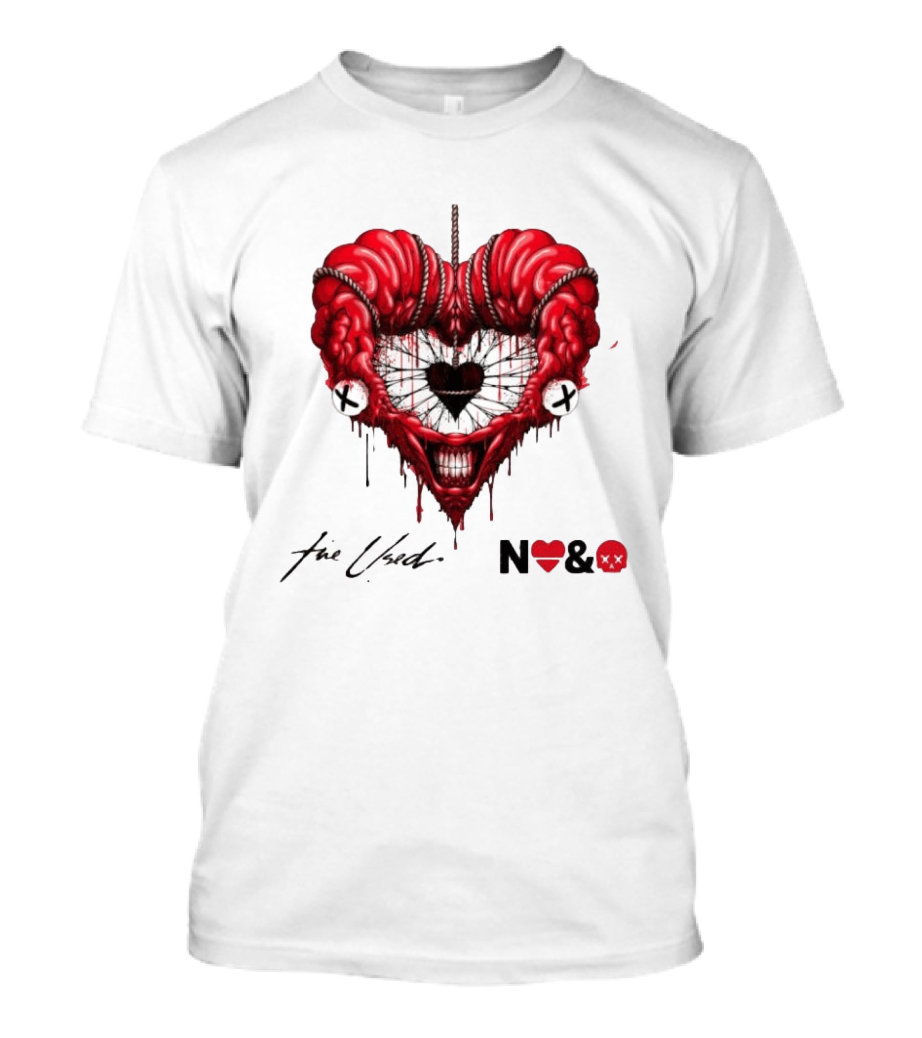 The Used In Love And Death Reimagined Heart Skull Dripping Inkprint T-Shirt