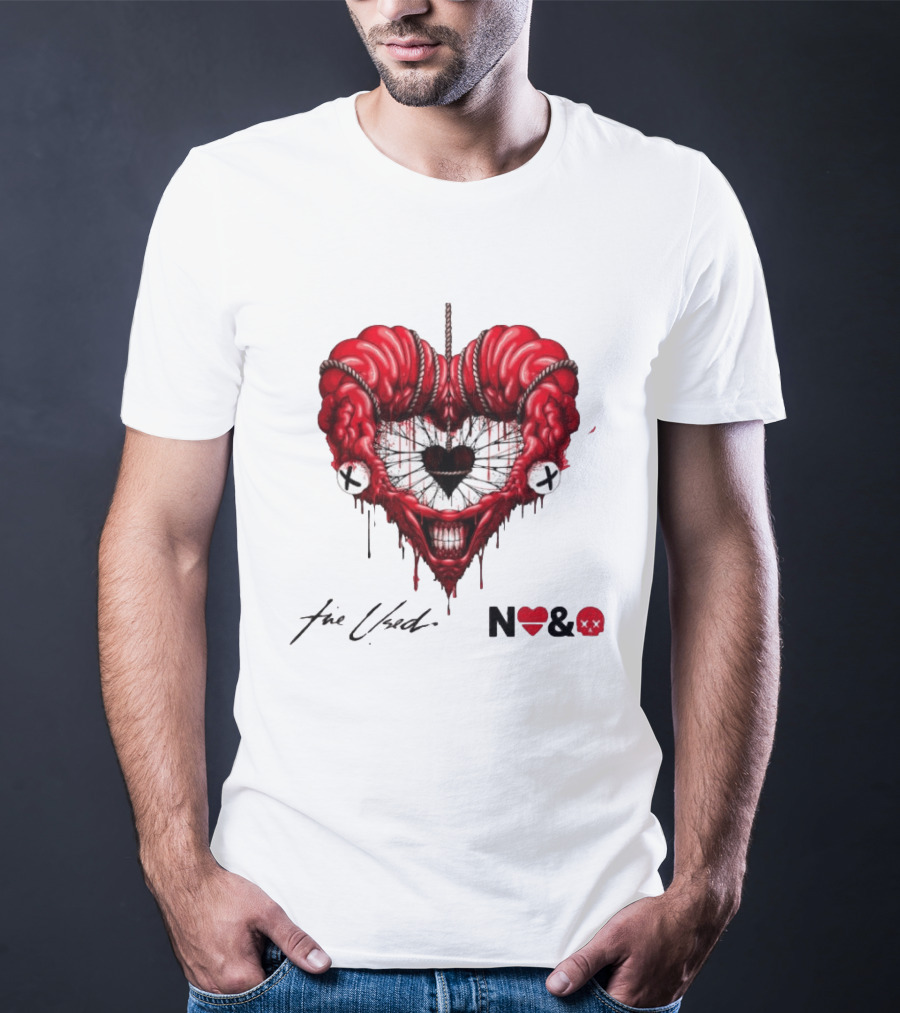 The Used In Love And Death Reimagined Heart Skull Dripping Inkprint T-Shirt