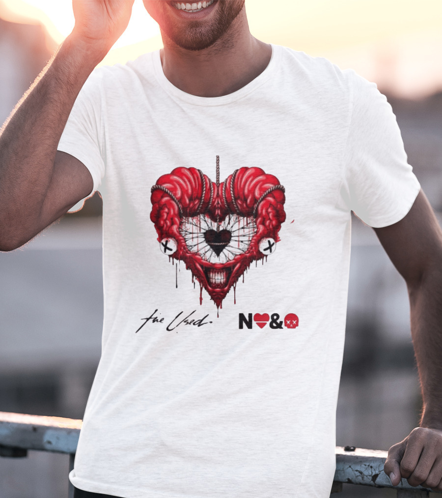 The Used In Love And Death Reimagined Heart Skull Dripping Inkprint T-Shirt