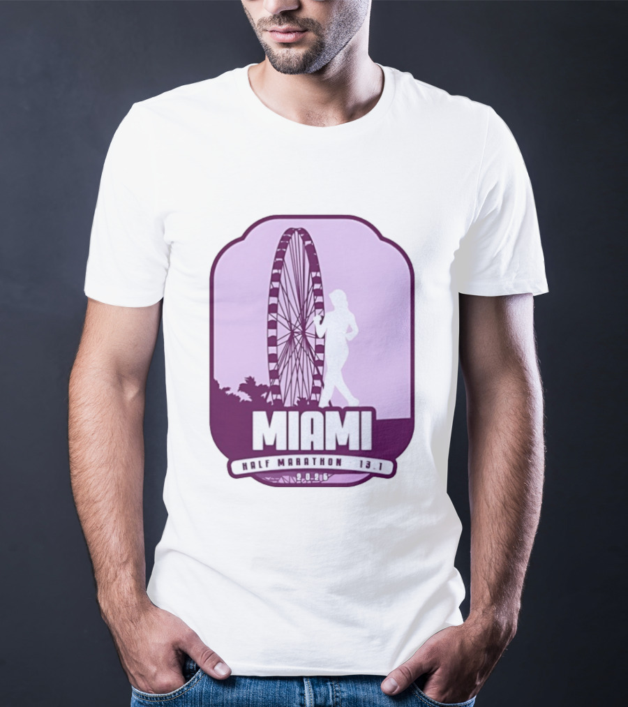 MIAMI Half Marathon 13.1 February 2 2025 Ferris Wheel T-Shirt