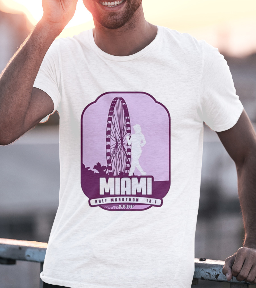 MIAMI Half Marathon 13.1 February 2 2025 Ferris Wheel T-Shirt