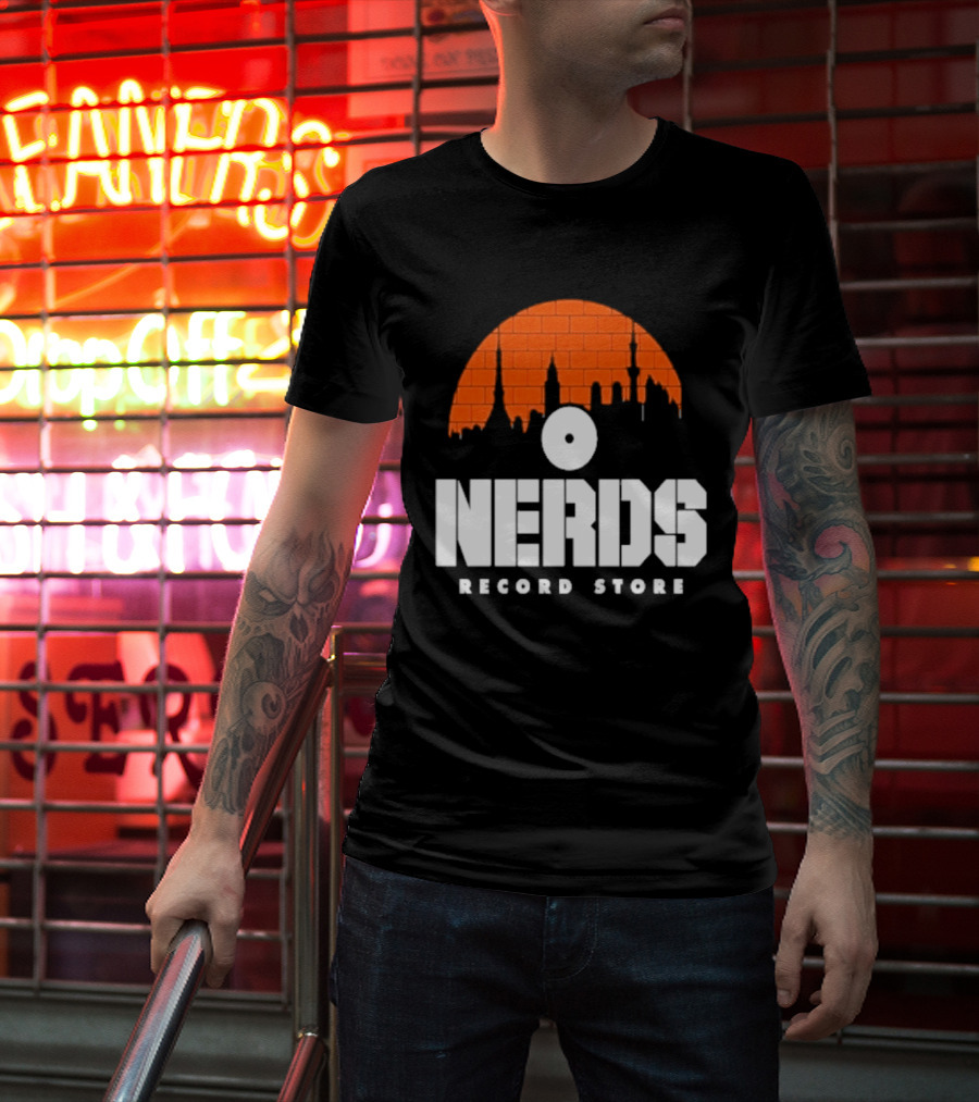 Nerds Record Store Brick Vinyl Drip T-Shirt