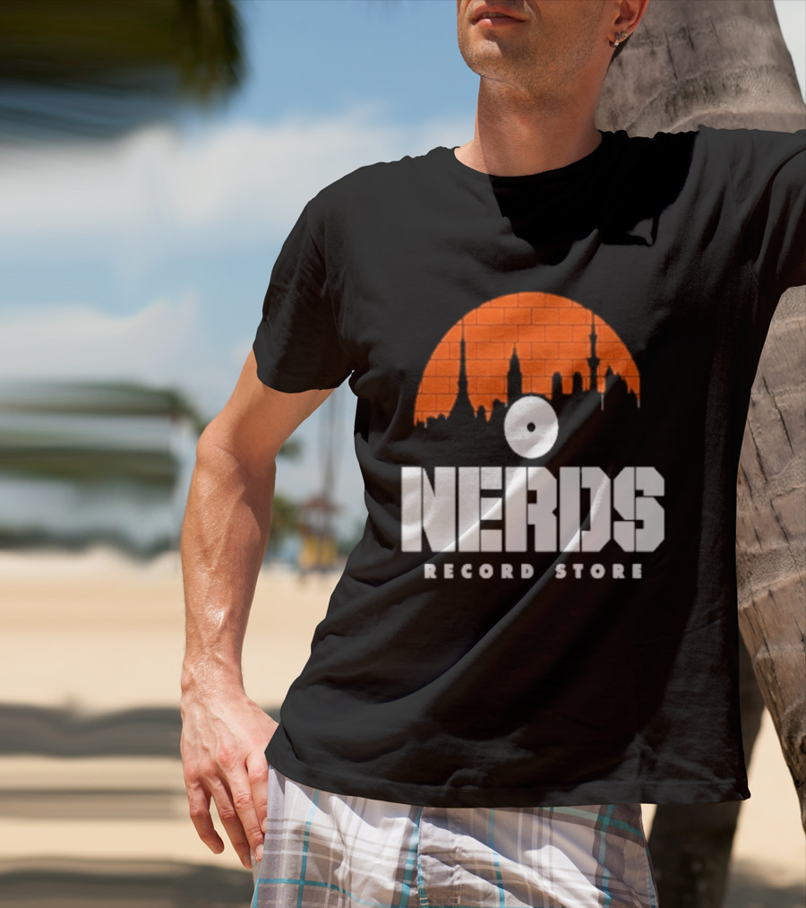 Nerds Record Store Brick Vinyl Drip T-Shirt