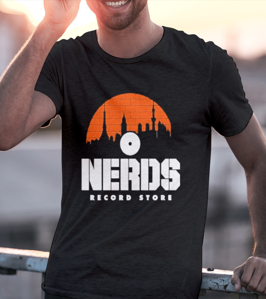 Nerds Record Store Brick Vinyl Drip T-Shirt