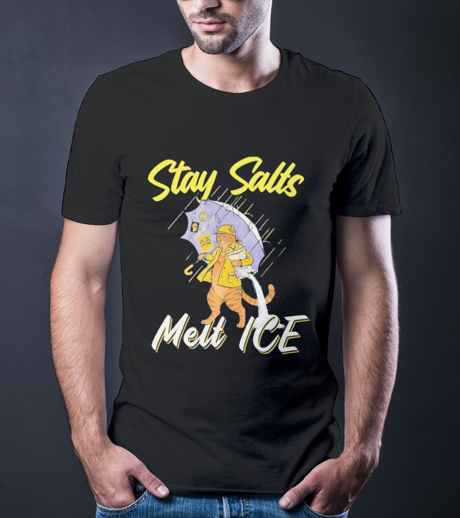 Stay Salty Cat Peace Anti ICE Movement T-Shirt