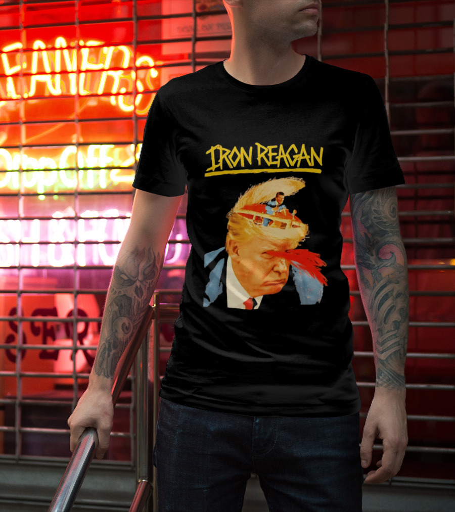Iron Reagan Trump Cartoon Laser Beam Eye T-Shirt