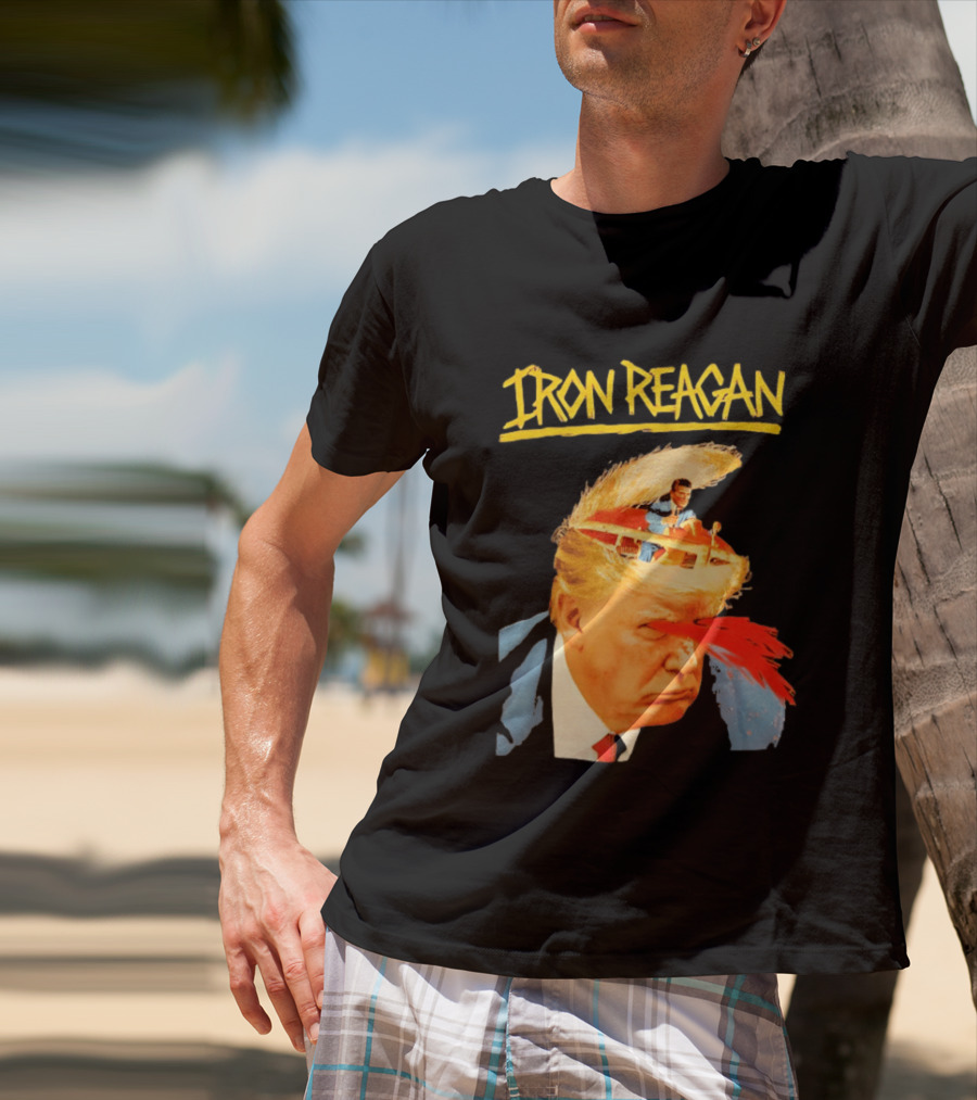 Iron Reagan Trump Cartoon Laser Beam Eye T-Shirt