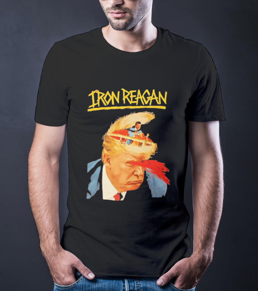Iron Reagan Trump Cartoon Laser Beam Eye T-Shirt