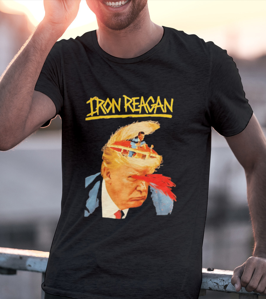 Iron Reagan Trump Cartoon Laser Beam Eye T-Shirt