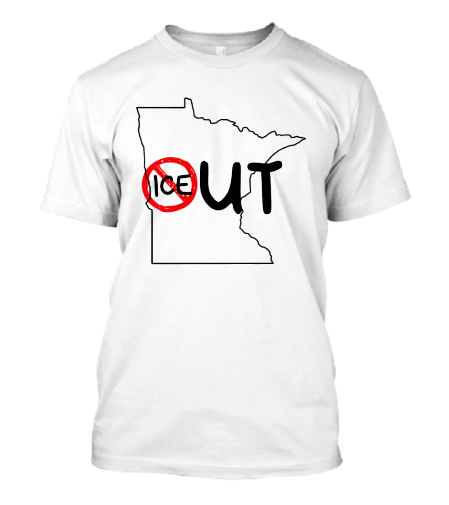 Humorous Minnesota Map Ice Out T-Shirt