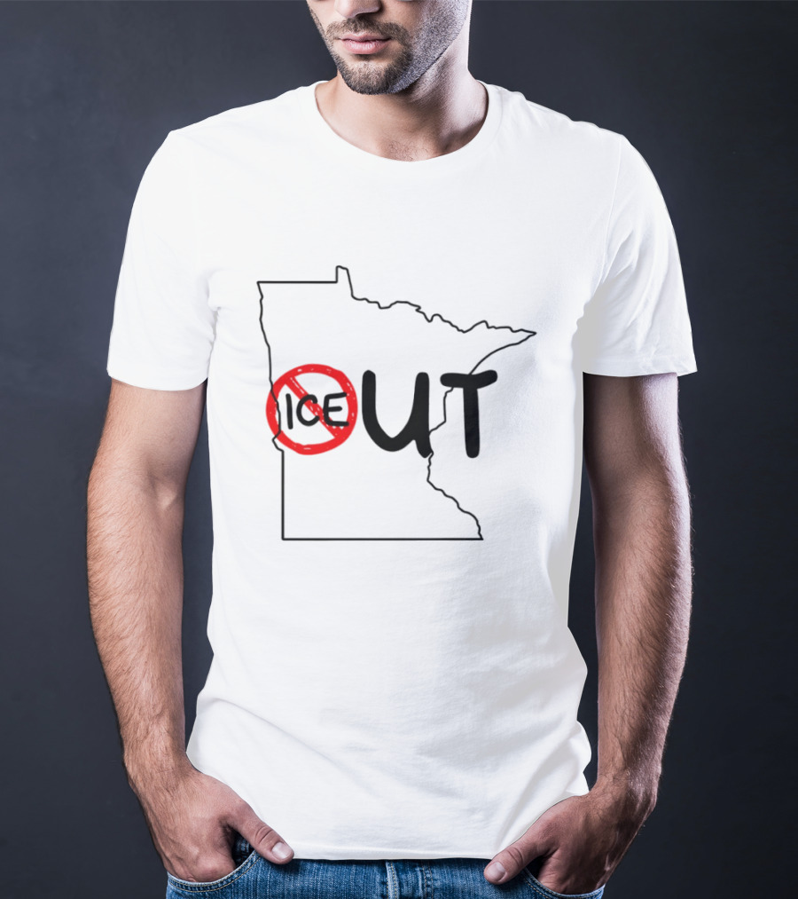 Humorous Minnesota Map Ice Out T-Shirt