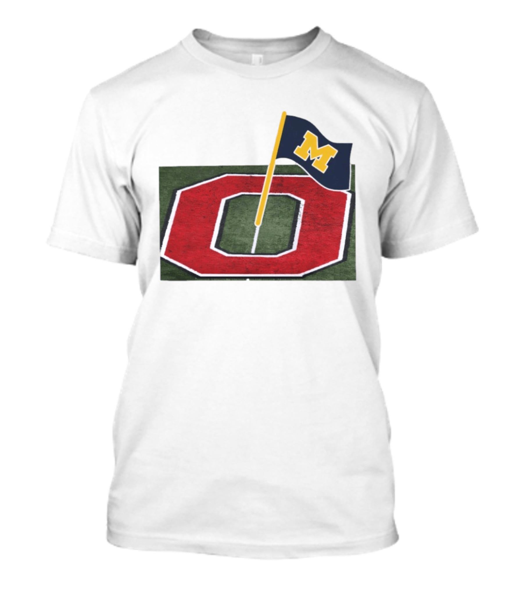 Michigan Flag Planting Ohio Rivalry Symbolic Gesture T-Shirt
