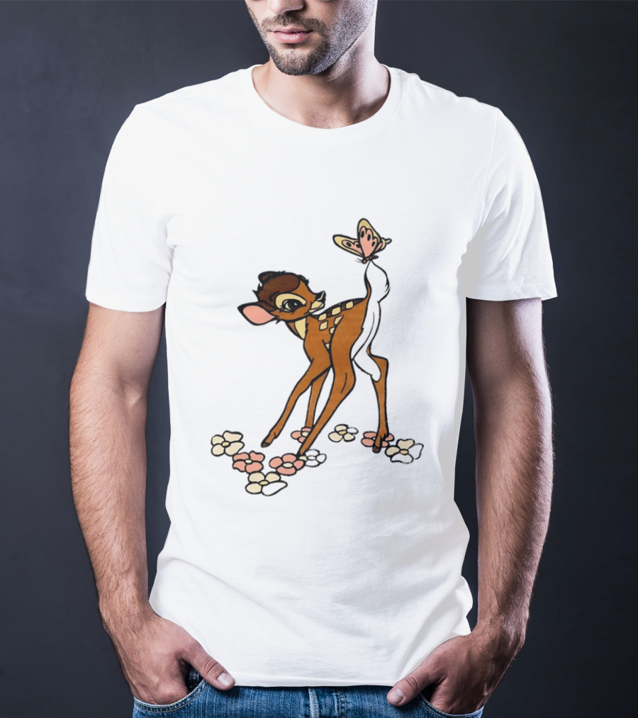 Bambi Baby Deer Butterfly Vintage Disney T-Shirt