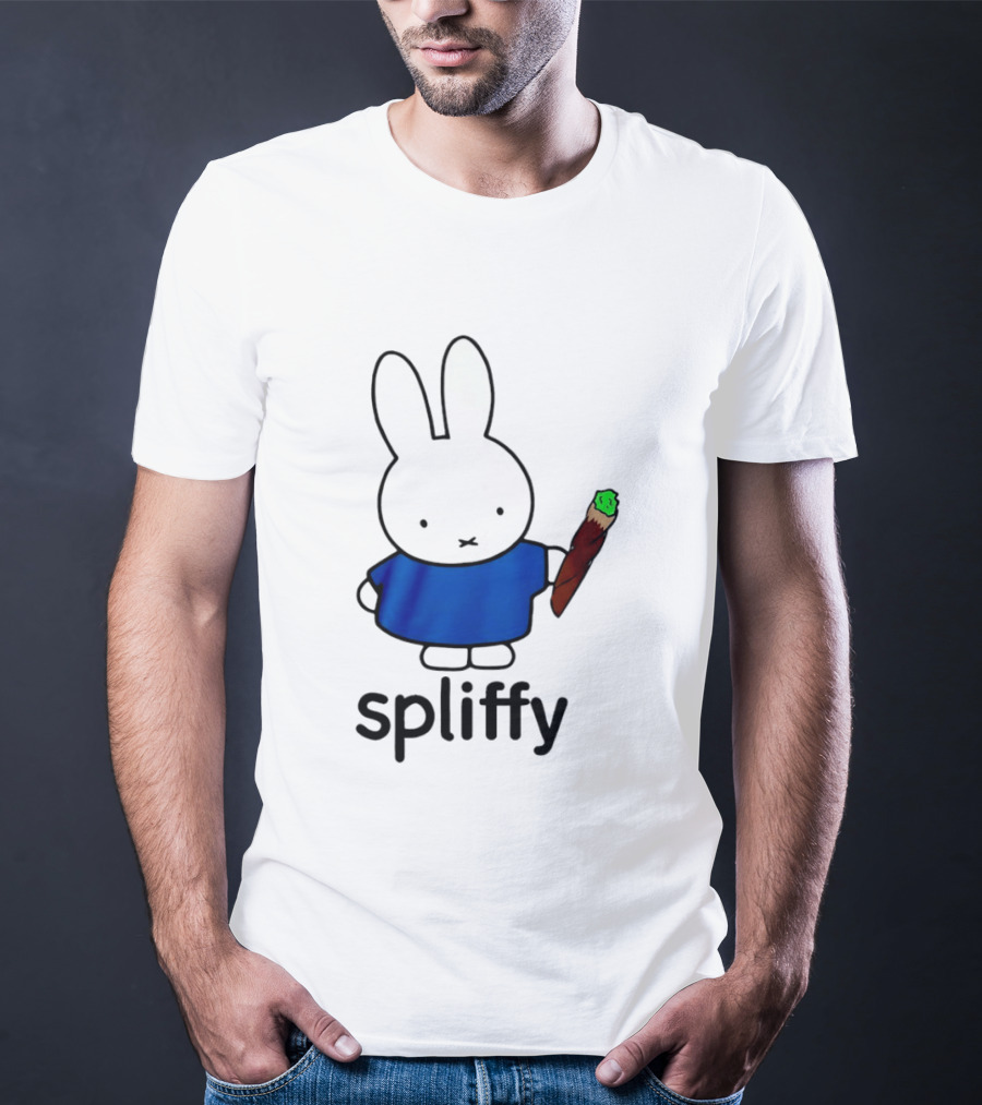 Bunny Spliffy Character Holding Joint T-Shirt