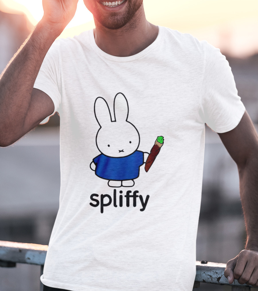 Bunny Spliffy Character Holding Joint T-Shirt