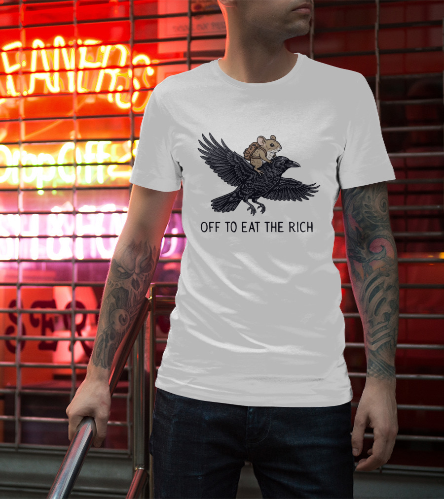 Mouse Riding Raven Off To Eat The Rich T-Shirt