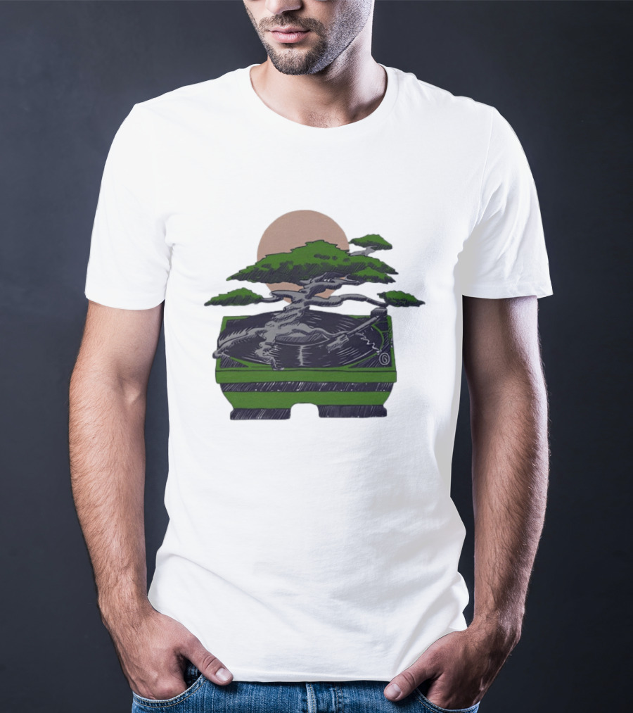 Zach Dempsey Bonsai Record Turntable Moon T-Shirt