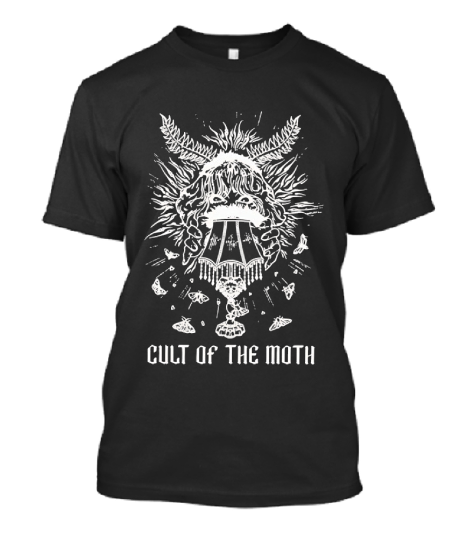 Cult Of The Moth Lamp With Moth Head And Floral Details T-Shirt