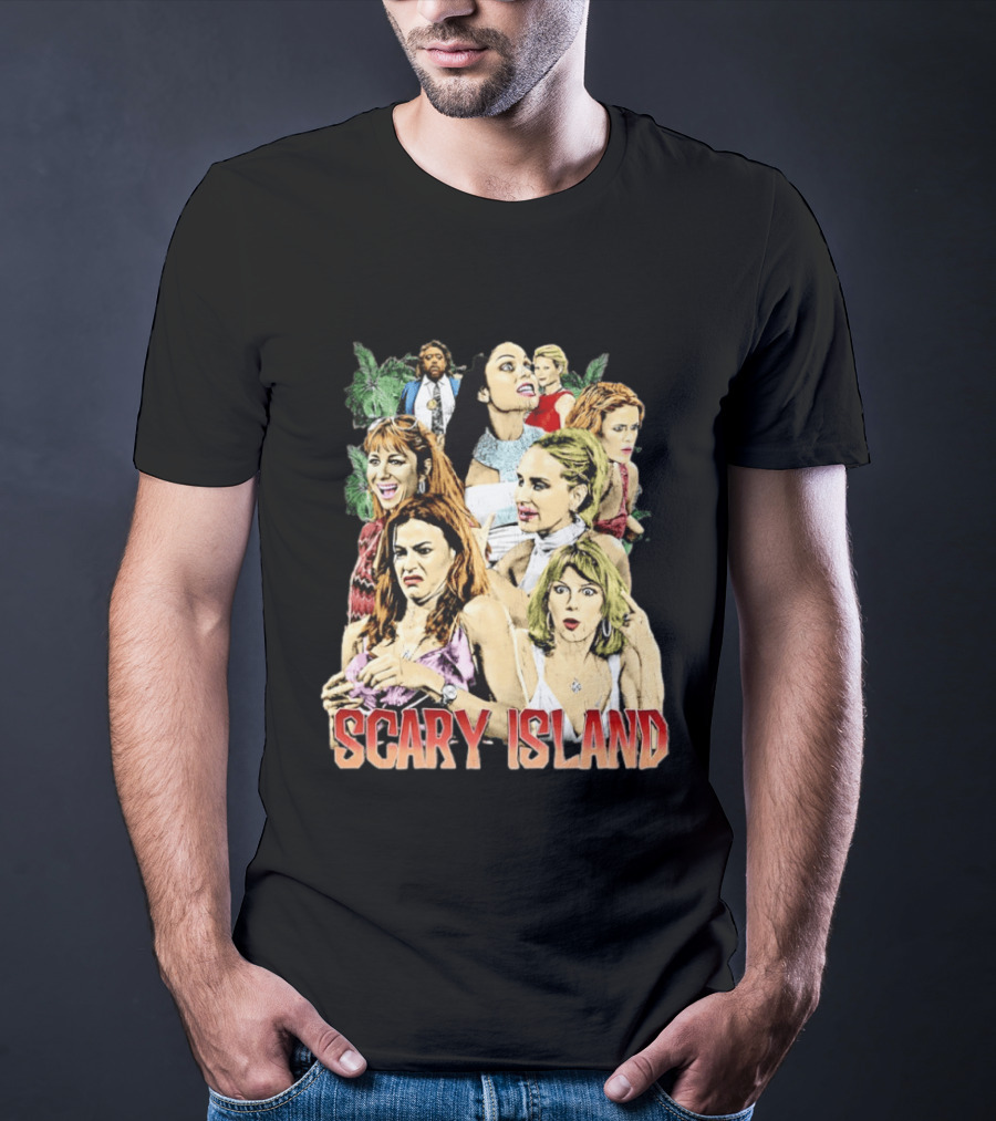 Scary Island Characters Jungle Adventure Cast Collage T-Shirt