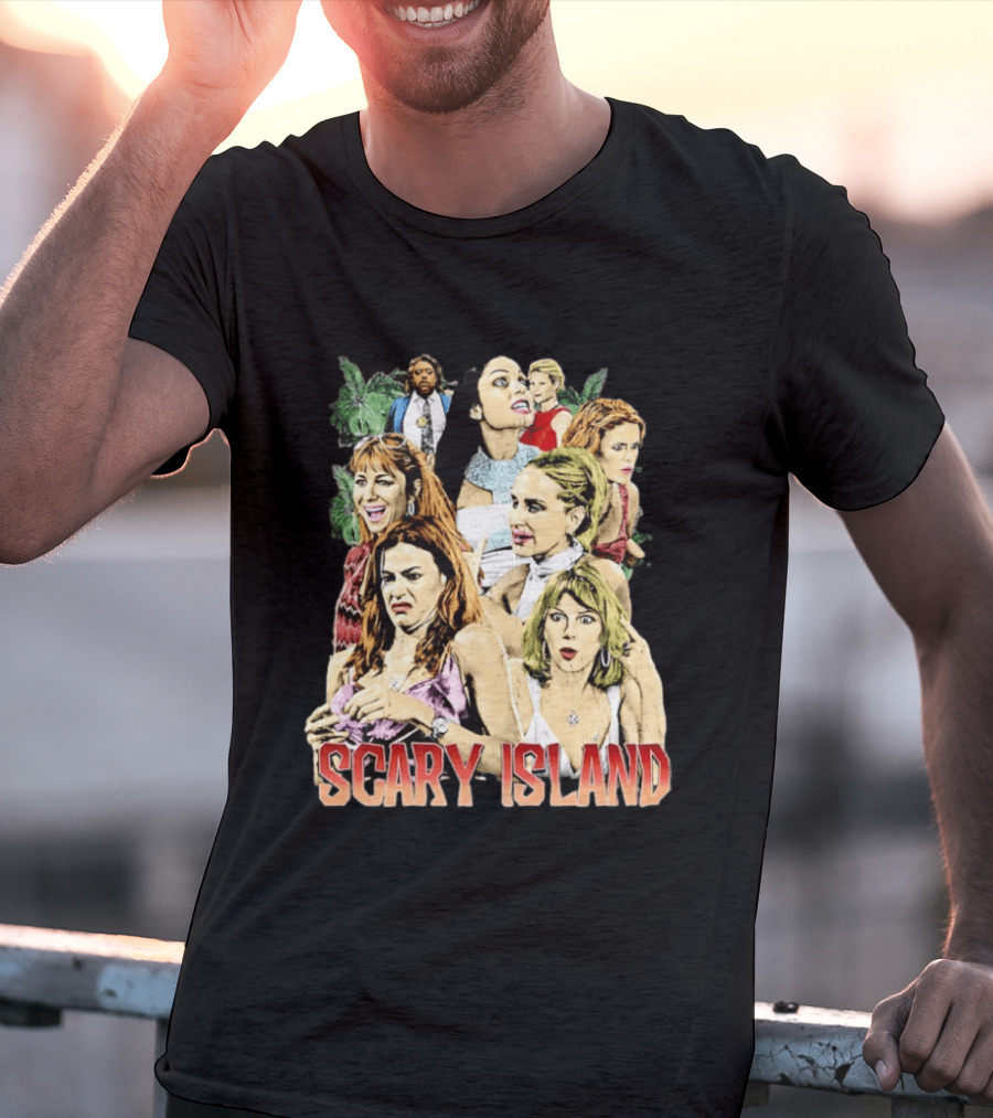 Scary Island Characters Jungle Adventure Cast Collage T-Shirt