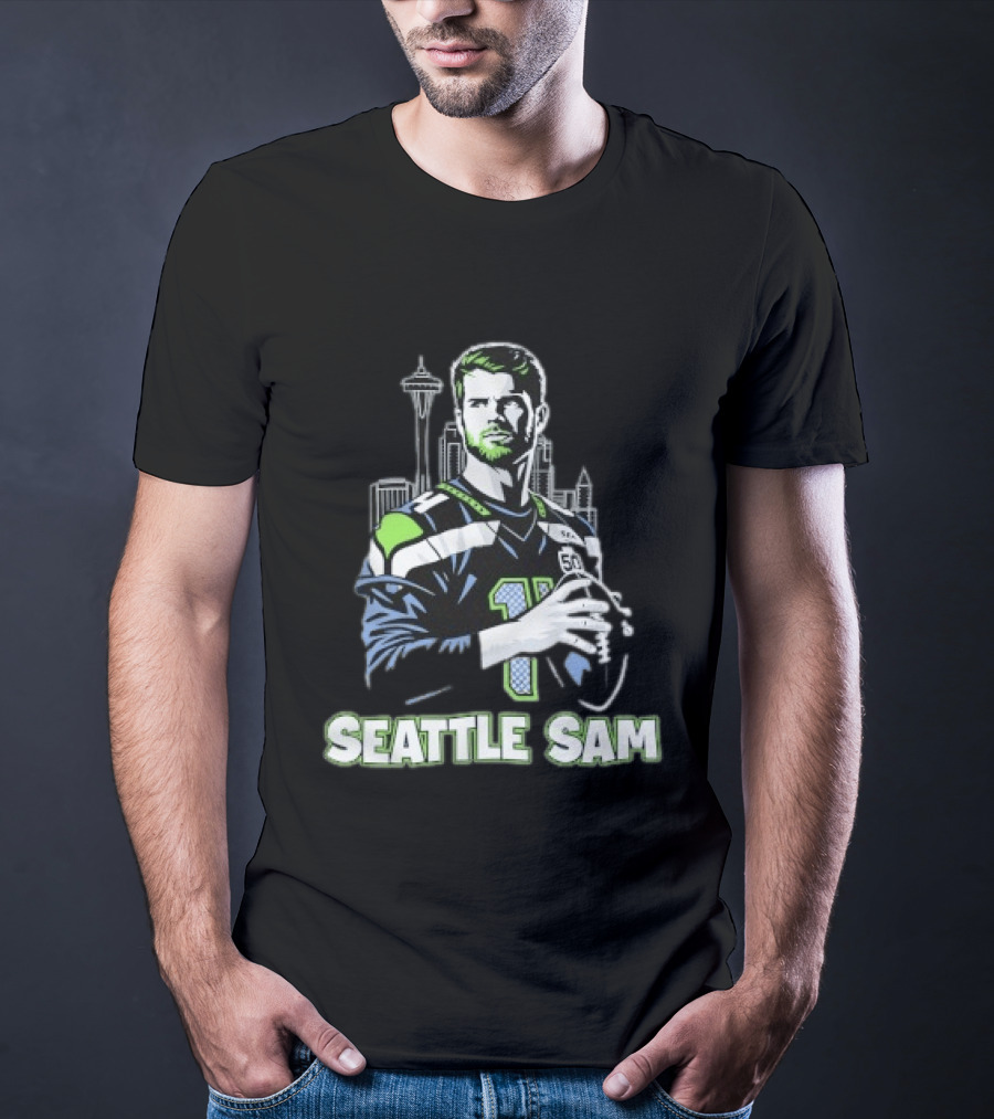 Seattle Sam 11 Football Skyline T-Shirt