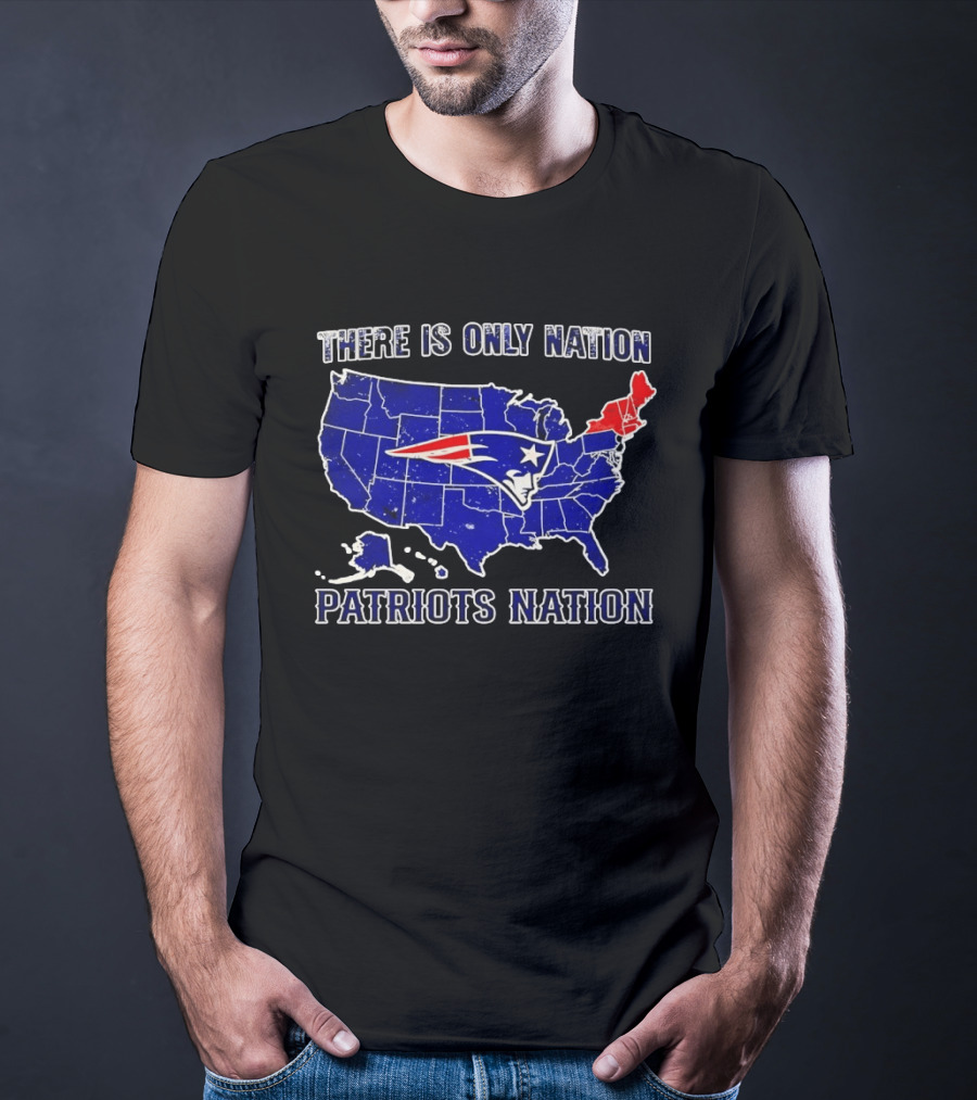 There Is Only Nation New England Patriots Nation Map T-Shirt