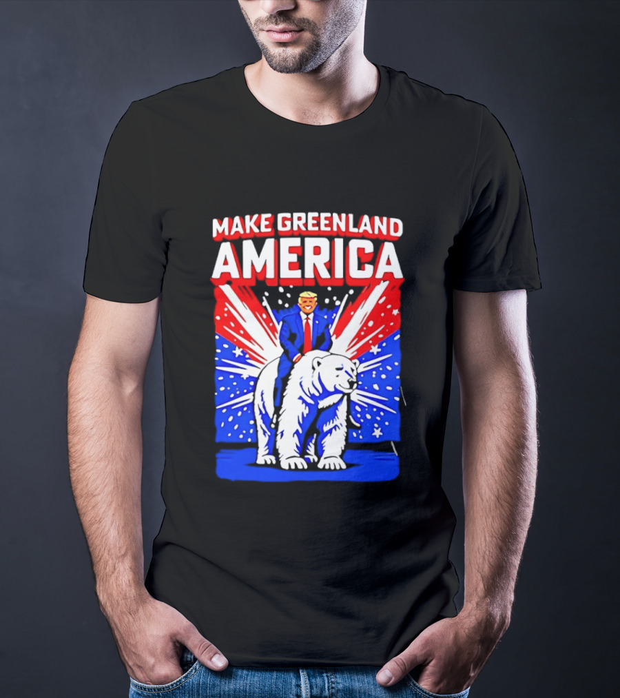 Make Greenland America Trump Riding Polar Bear T-Shirt