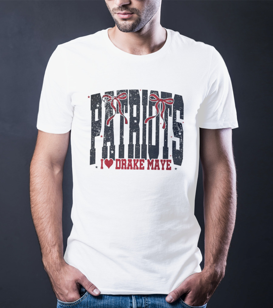Patriots Bow I Love Drake Maye T-Shirt