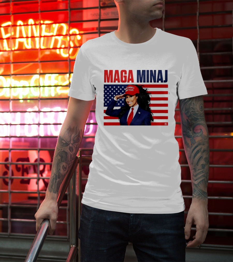 MAGA Minaj Make America Great Again America Flag T-Shirt