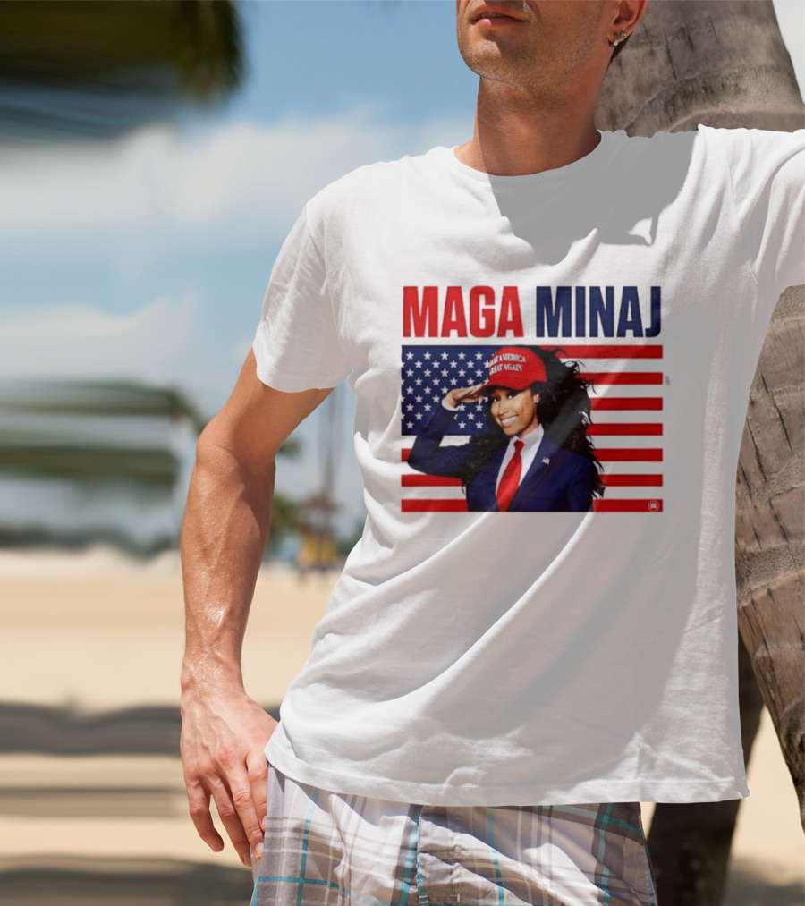 MAGA Minaj Make America Great Again America Flag T-Shirt