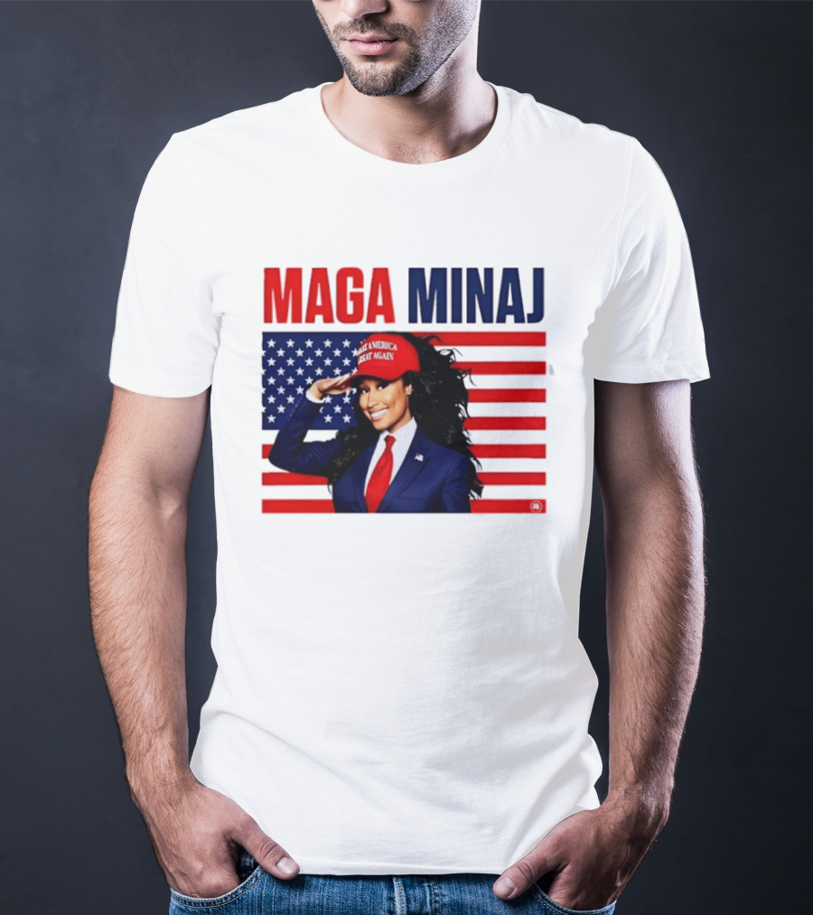 MAGA Minaj Make America Great Again America Flag T-Shirt