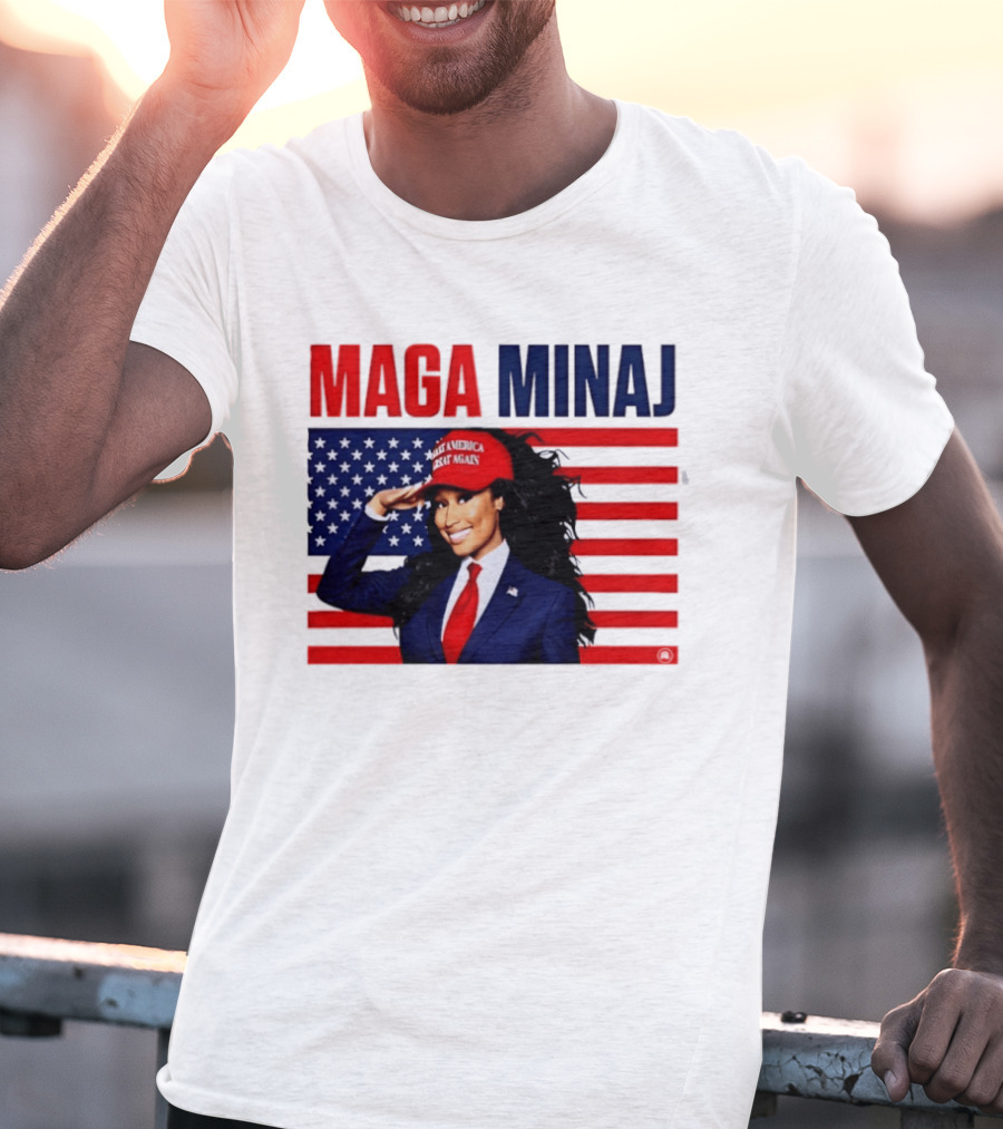 MAGA Minaj Make America Great Again America Flag T-Shirt
