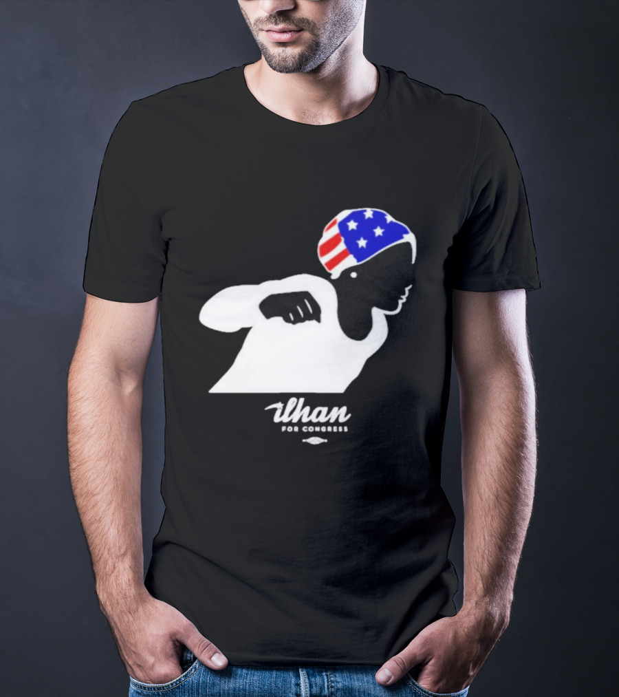 Ilhan For Congress Patriotic Runner Icon Don't Let Bullies Win T-Shirt
