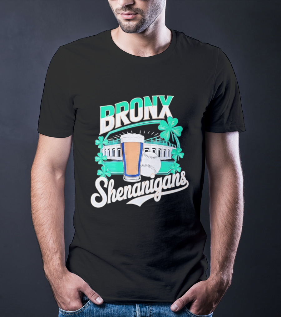 Bronx Shenanigans Beer Baseball Stadium Clover St Patricks Day 2026 T-Shirt