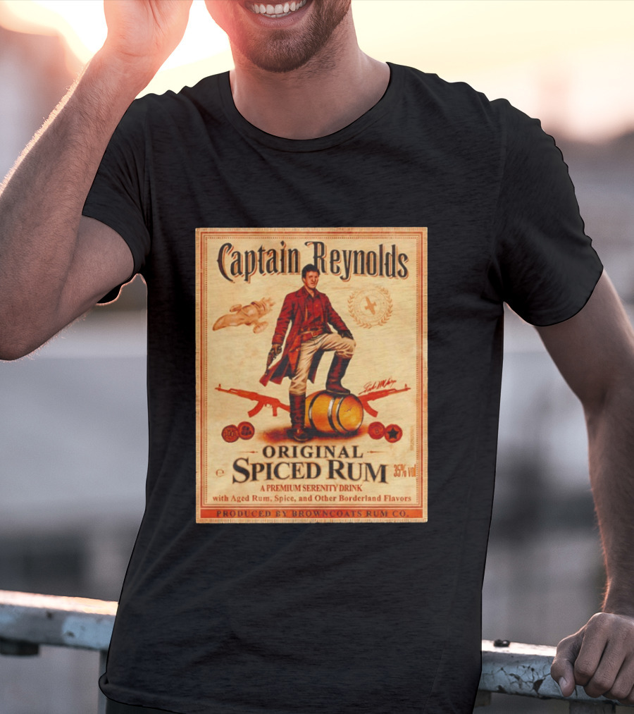 Captain Reynolds Original Spiced Rum Serenity Drink With Aged Rum Spice And Borderland Flavors T-Shirt