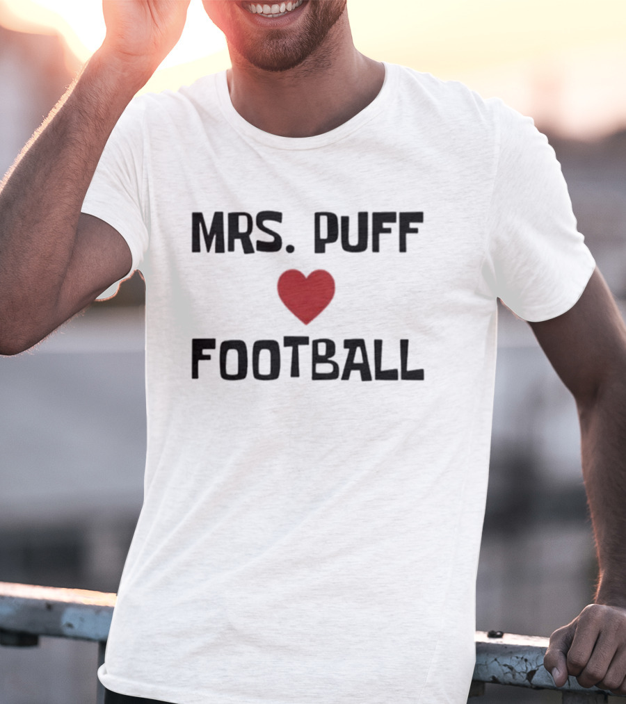 Mrs Puff Heart Football T-Shirt