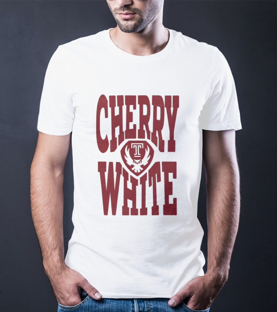 Temple Owls Cherry White T T-Shirt